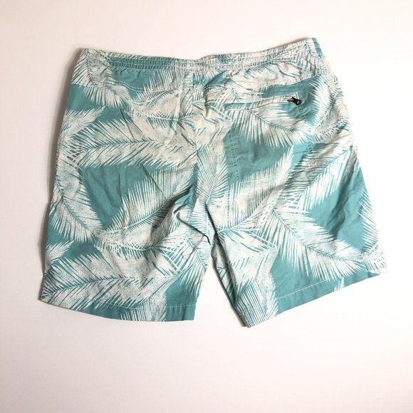 American Eagle Extreme Flex Board Shorts Size XL Blue W/ White Palm Leaves J19 - Picture 2 of 5